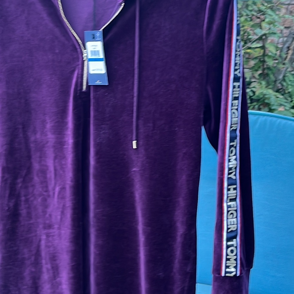 Tommy Hilfiger velvet hooded dress petite xl